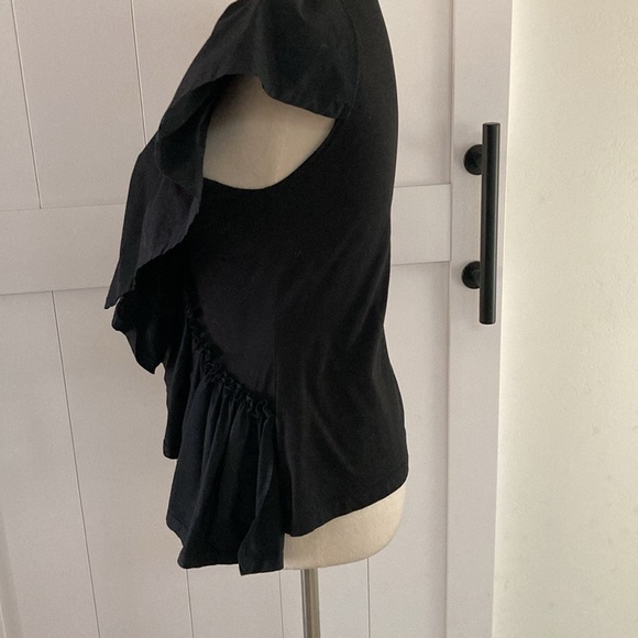 3.1 Phillip Lim women's size XS black butterfly ruffle cotton t shirt - Picture 8 of 9